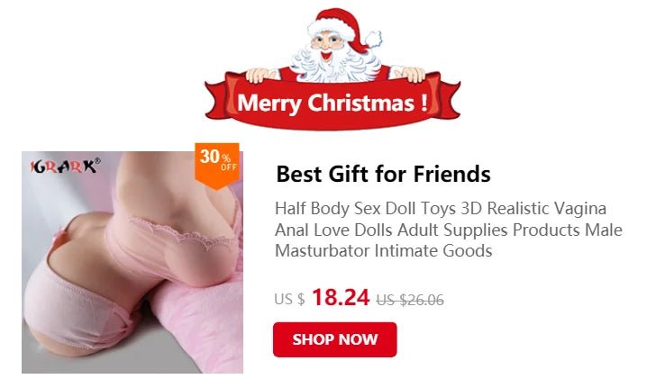 Sex Doll Demi-Corps Féminin Réaliste , Double Orifice Vaginal et Anal