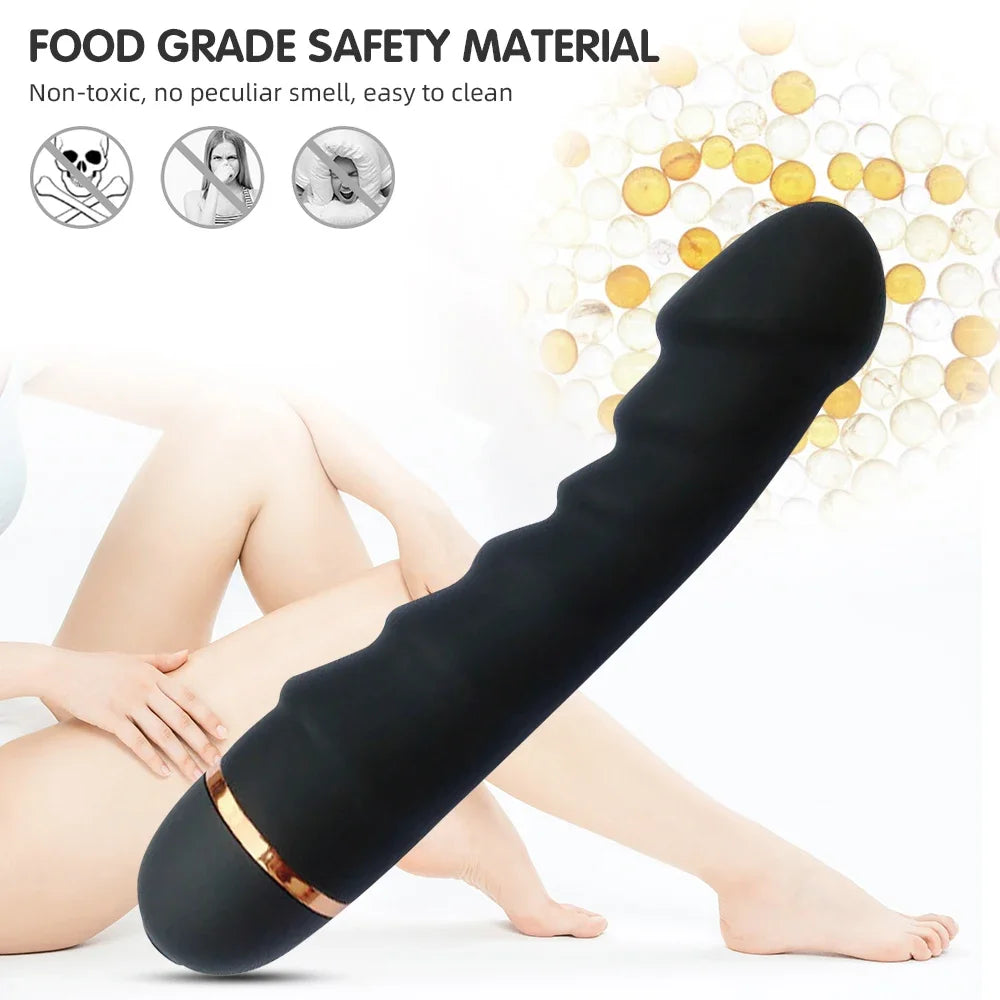 Vibrateur 20 Modes en Silicone Souple - Godemichet Réaliste avec Moteur Puissant - Stimulateur Point G et Clitoris - Masturbateur Féminin Adulte