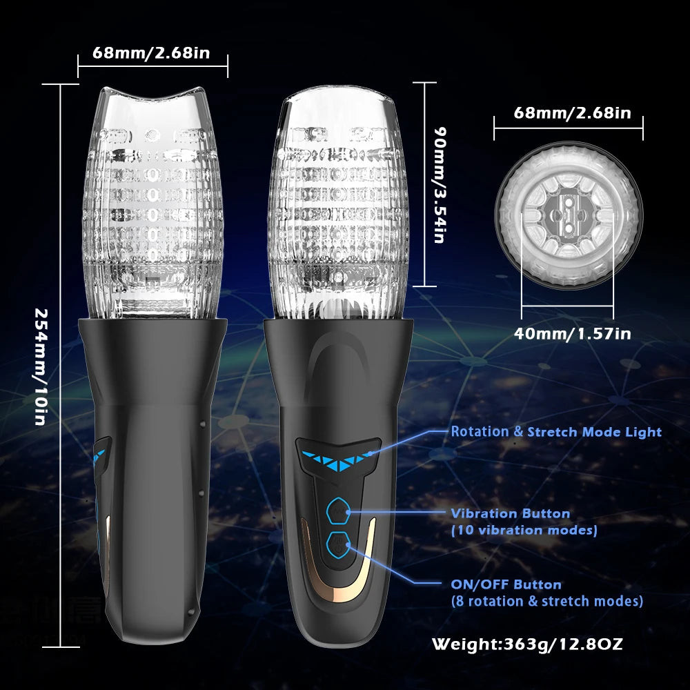 Masturbateur Téléscopique Automatique Vibrante pour Homme