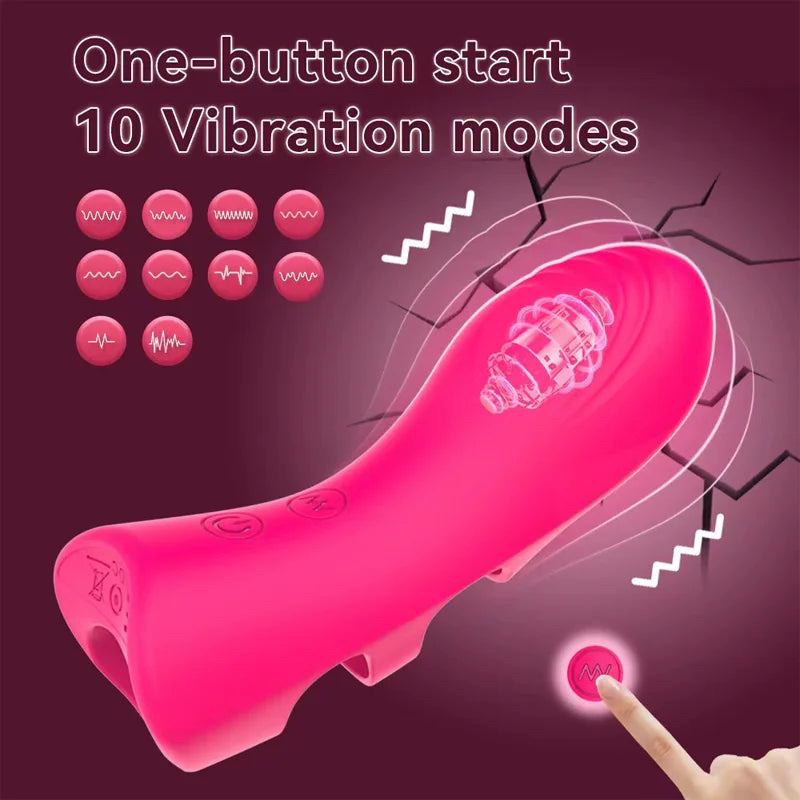 Vibrateur Doigt 10 Modes - Stimulateur Point G et Clitoris - Sextoy Féminin pour Masturbation et Jeux de Couple - Œuf Vibrant