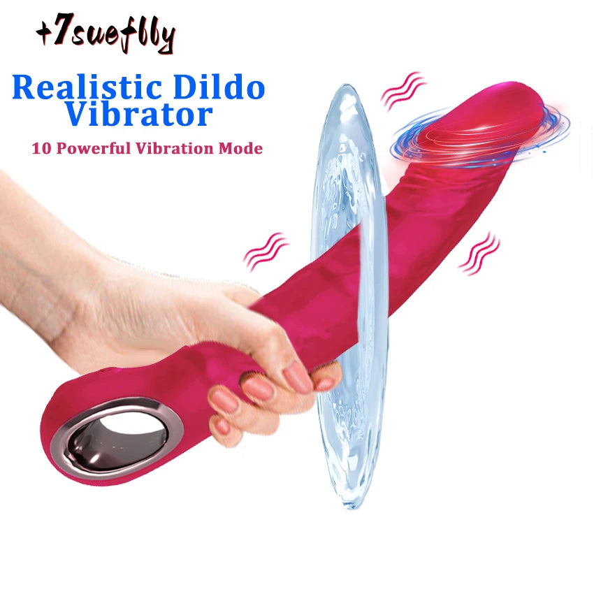Vibromasseur Réaliste Multifonction Étanche 10 Modes