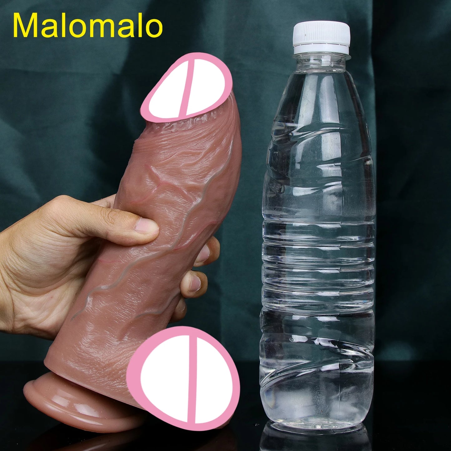Godemichet Réaliste à Veines Apparentes - Double Silicone Souple - Gros Pénis avec Ventouse - Sextoy Anal et Vaginal pour Homme et Femme