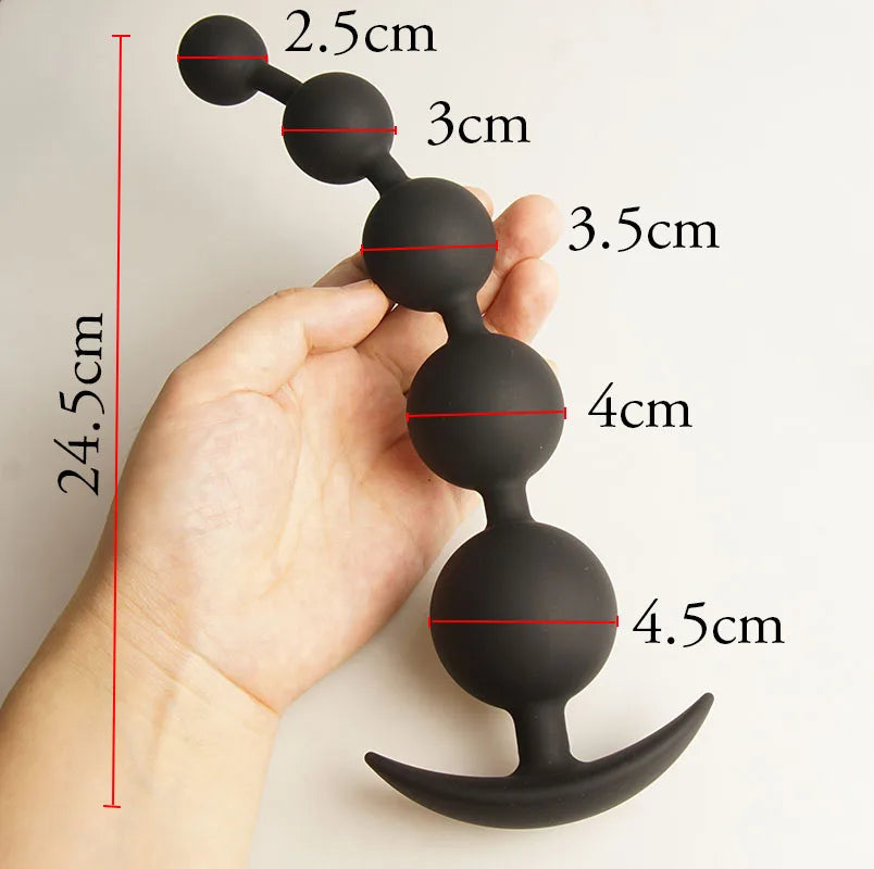 Perles Anales Longues en Silicone – Dildo Anal Progressif pour Entraînement, Massage Prostatique et Stimulation Anale