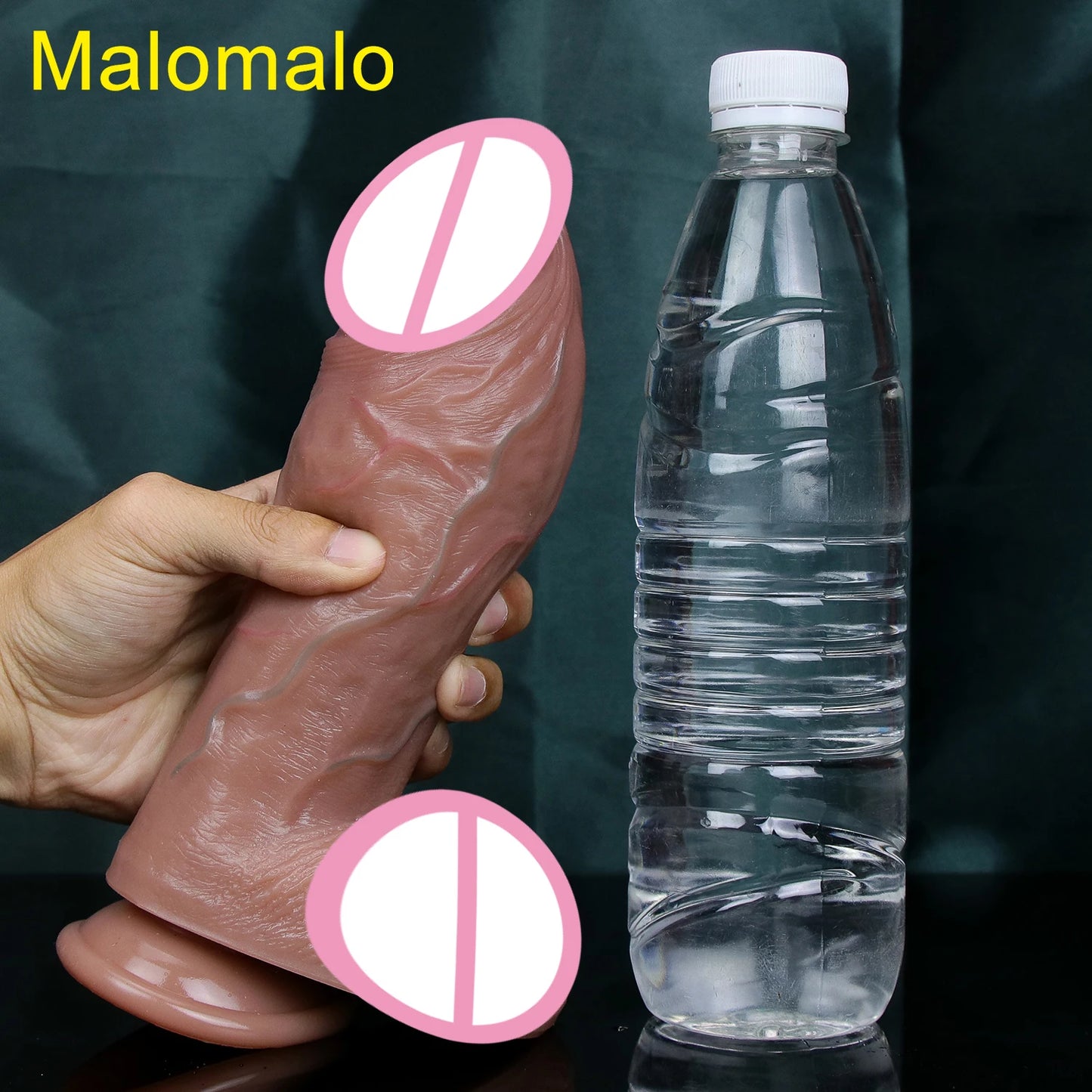 Godemichet Réaliste à Veines Apparentes - Double Silicone Souple - Gros Pénis avec Ventouse - Sextoy Anal et Vaginal pour Homme et Femme