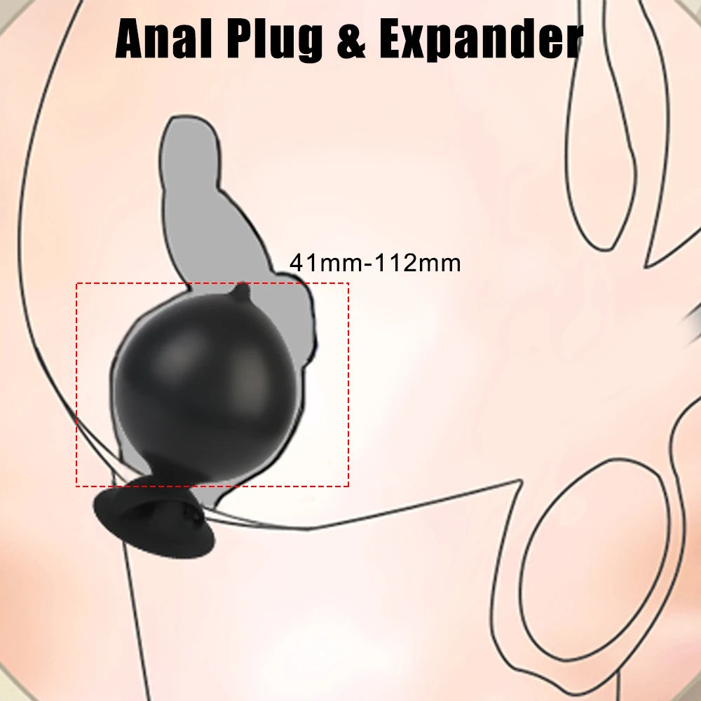 Plug Anal Gonflable Portable avec Ventouse - Stimulation Prostatique et Dilatation Anale | Sextoy Unisexe