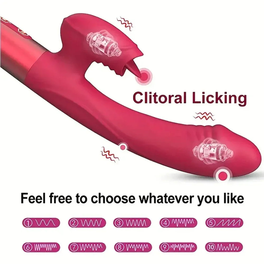 Vibromasseur Puissant avec Effet Langue – Stimulation Clitoridienne & Point G