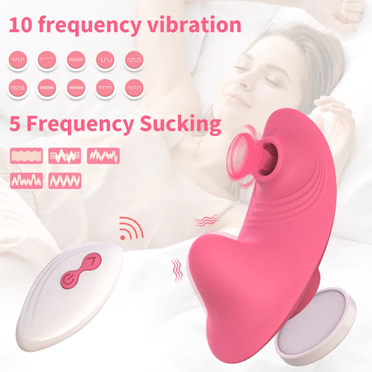 "Vibromasseur suceur de clitoris télécommandé – Stimulation intense, culotte vibrante discrète, plaisir sans les mains."
