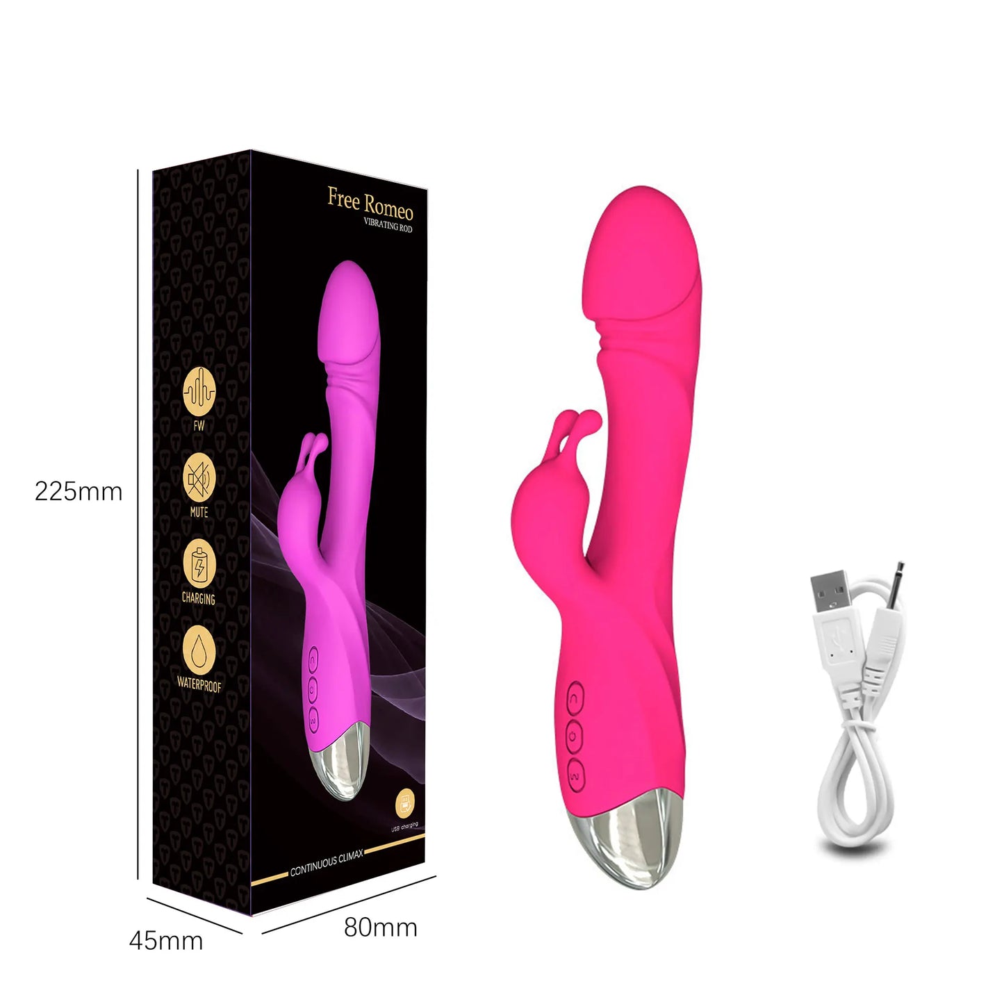 Vibromasseur Rabbit Puissant – Stimulation Point G, Clitoris & Seins