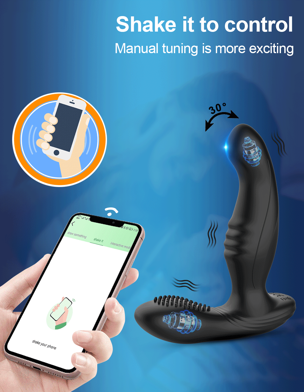 Stimulateur Prostatique Vibrant Connecté - Plug Anal Télécommandé par Application - Sextoy Homme pour Stimulation de la Prostate et Jeux de Couple
