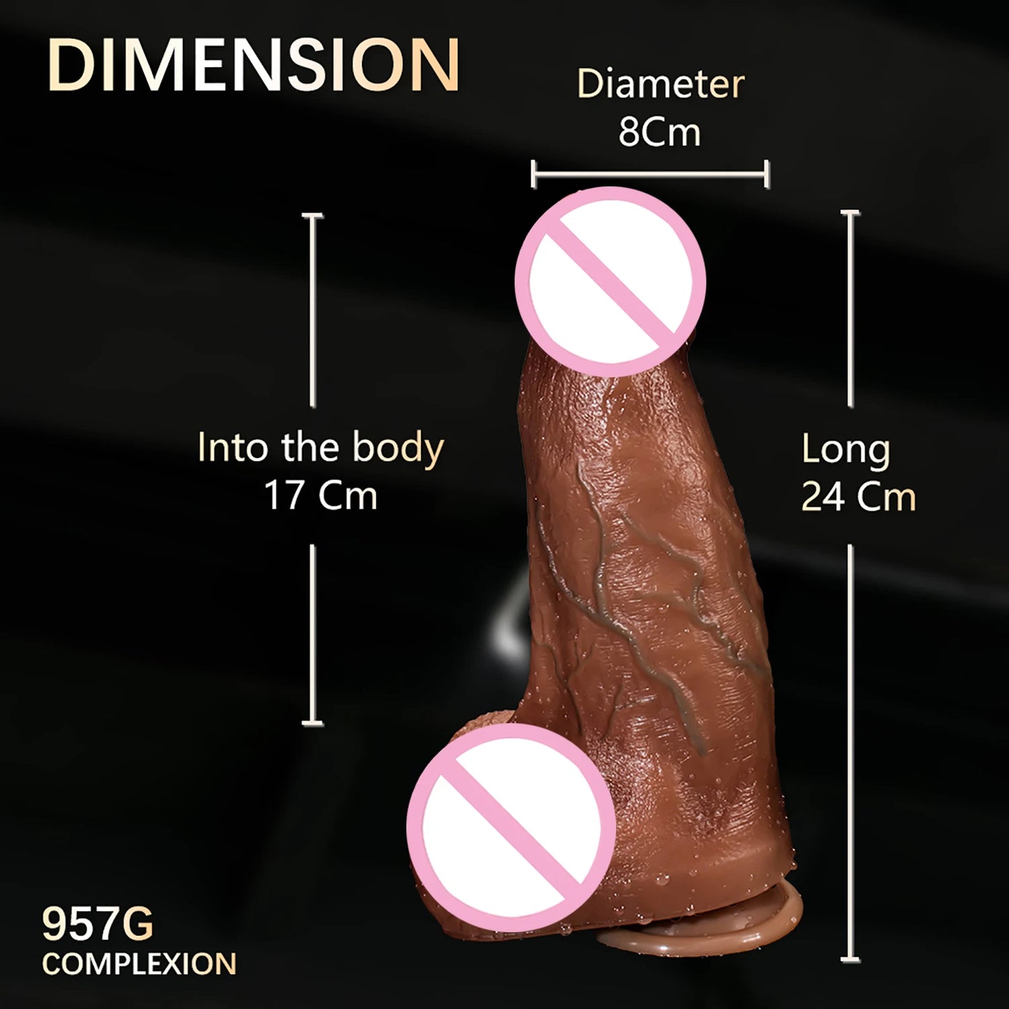 Gros Dildo Réaliste Silicone - Ventouse Puissante