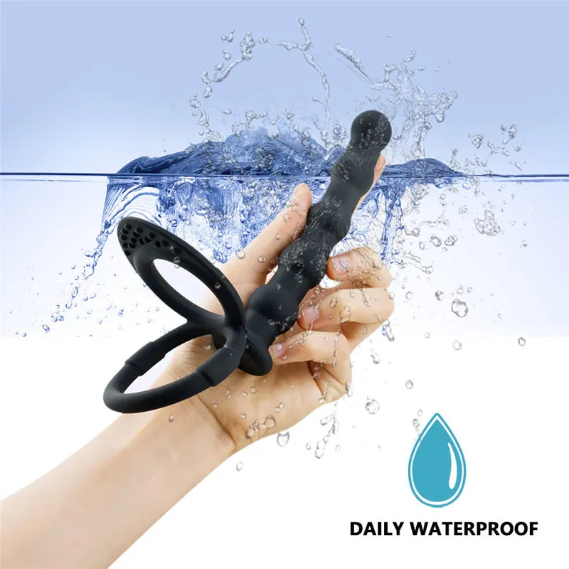 Double Pénétration - Sextoy Vibrant avec Plug Anal et Stimulateur Point G