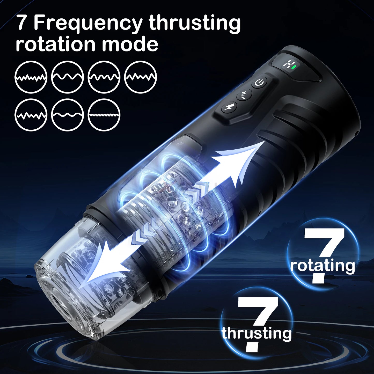 Masturbateur Téléscopique Automatique – Cup Vibrante à Poussée et Rotation pour Homme