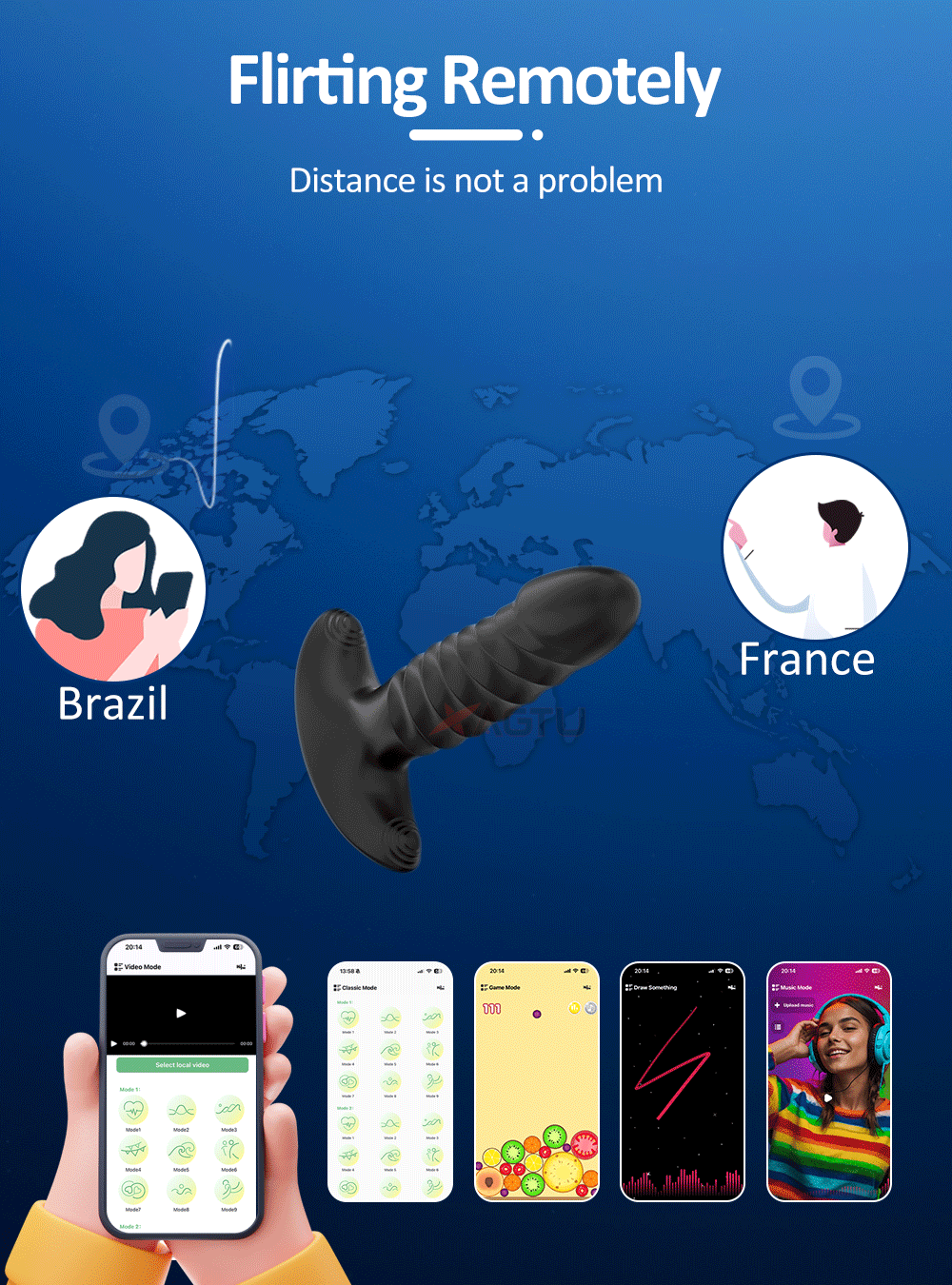Plug Anal Téléscopique avec Contrôle via Application – Vibromasseur Prostatique et Vaginal pour Homme et Femme | Sextoy Unisexe Connecté