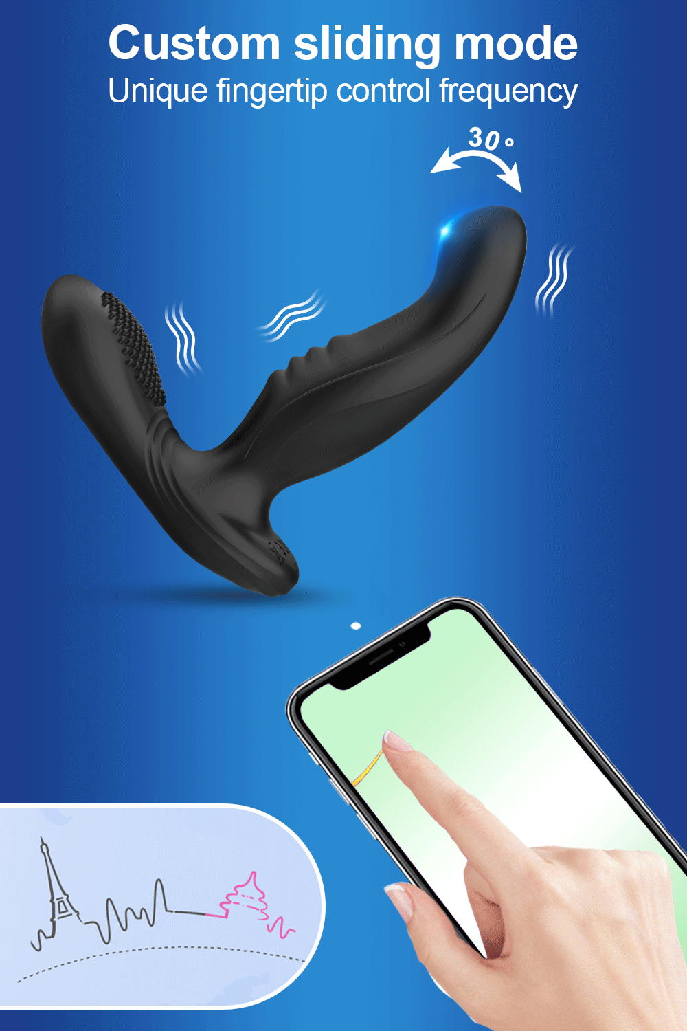 Stimulateur Prostatique Vibrant Connecté - Plug Anal Télécommandé par Application - Sextoy Homme pour Stimulation de la Prostate et Jeux de Couple