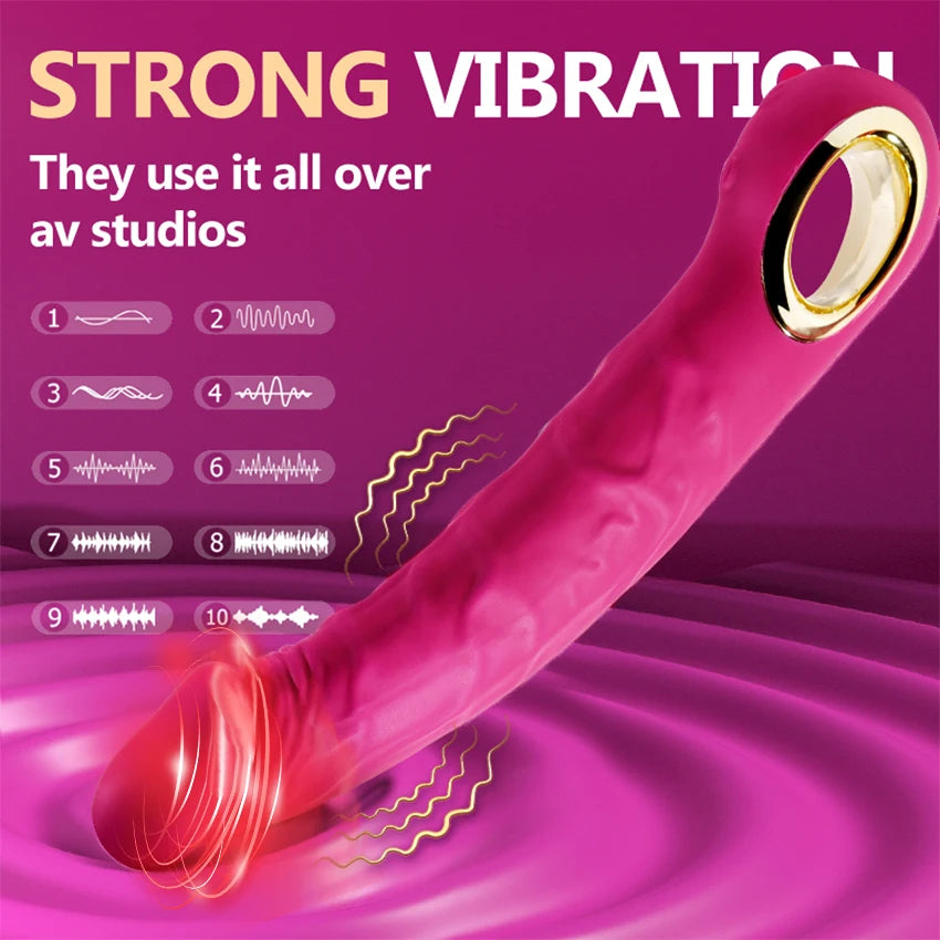 Vibromasseur Réaliste Multifonction Étanche 10 Modes
