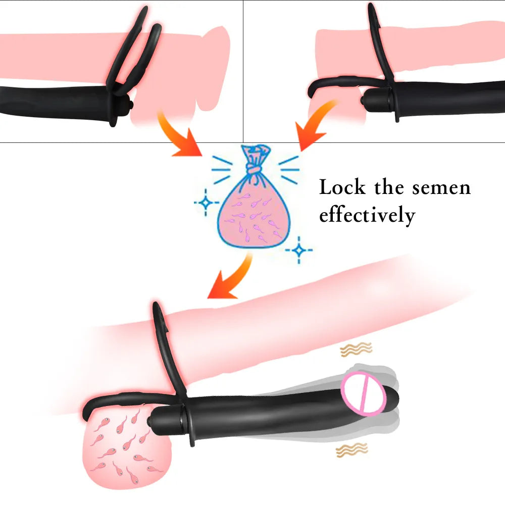 Double Pénétration - Sextoy Vibrant avec Plug Anal et Stimulateur Point G