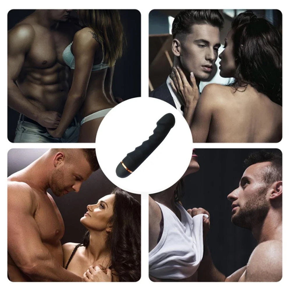 Vibrateur 20 Modes en Silicone Souple - Godemichet Réaliste avec Moteur Puissant - Stimulateur Point G et Clitoris - Masturbateur Féminin Adulte