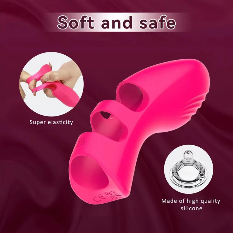 Vibrateur Doigt 10 Modes - Stimulateur Point G et Clitoris - Sextoy Féminin pour Masturbation et Jeux de Couple - Œuf Vibrant
