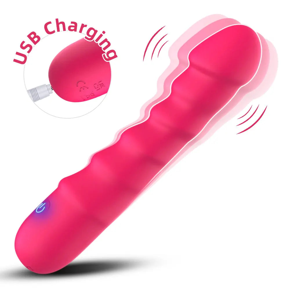 Vibrateur 20 Modes en Silicone Souple - Godemichet Réaliste avec Moteur Puissant - Stimulateur Point G et Clitoris - Masturbateur Féminin Adulte