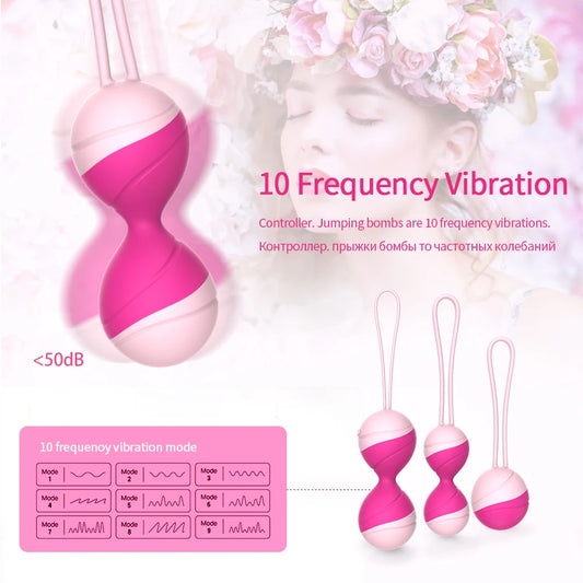 Boules de Kegel Vibrantes avec Télécommande – Œuf Vibrant pour Exercices Vaginal & Renforcement du Périnée