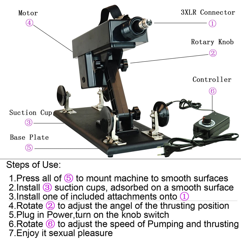 FREDORCH Sex Machine - Masturbateur Automatique pour Homme et Femme - Pénétration Réaliste avec Vitesse Réglable - Godemichet Inclus - Sextoy Haute Performanceng Device for Couple