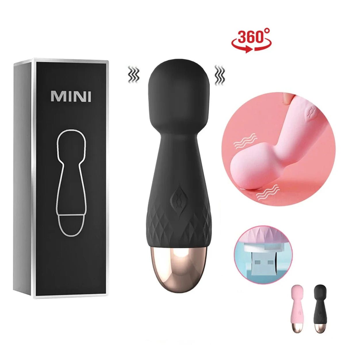 Mini Vibromasseur Personnel en Silicone – Puissant et Silencieux | Stimulateur Clitoridien & G-Spot pour Femme