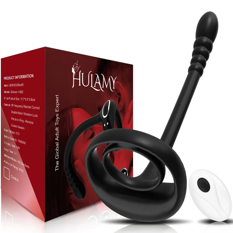 Vibrateur Prostatique Connecté - Sextoy Bluetooth pour Homme avec Anneau Pénien et Massage Testiculaire - Plug Anal et Cockring 3 en 1