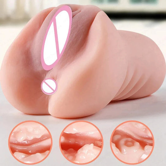 Masturbateur Homme 2 en 1 - Vagin et Anus Réalistes - Sextoy Portable avec Texture 3D - Stimulation Maximale Sex Doll Pocket Pussy for Men