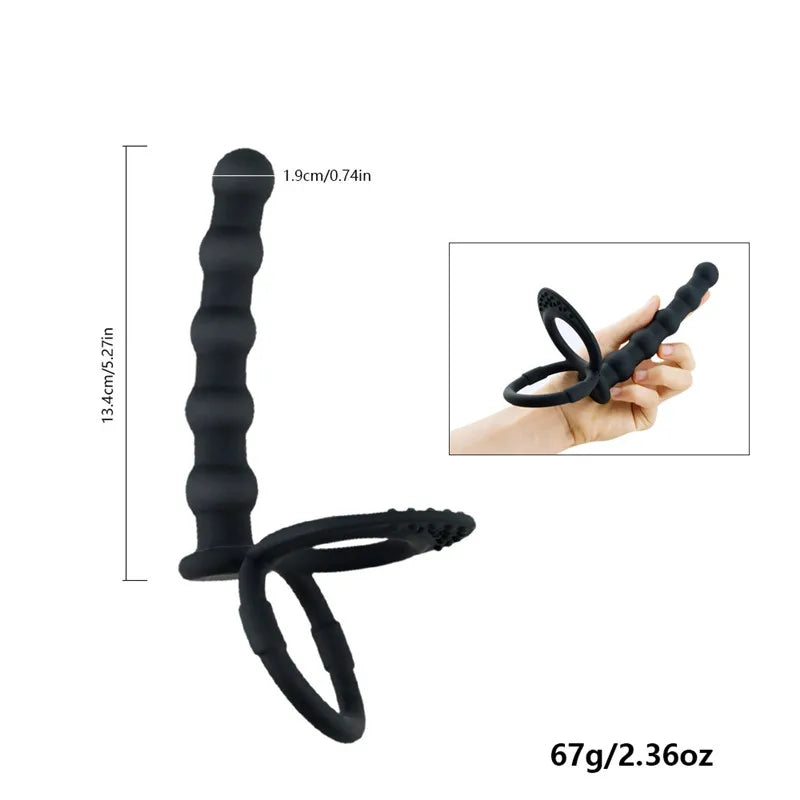 Double Pénétration - Sextoy Vibrant avec Plug Anal et Stimulateur Point G