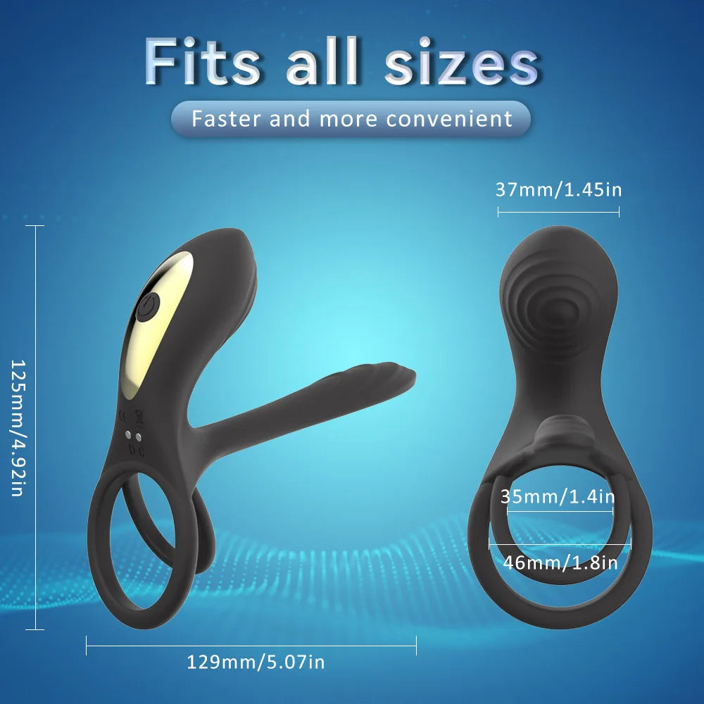 Double Anneau Pénien à Double Moteur - Retard d’Éjaculation et Renforcement de l’Érection | Sextoy Homme Adulte