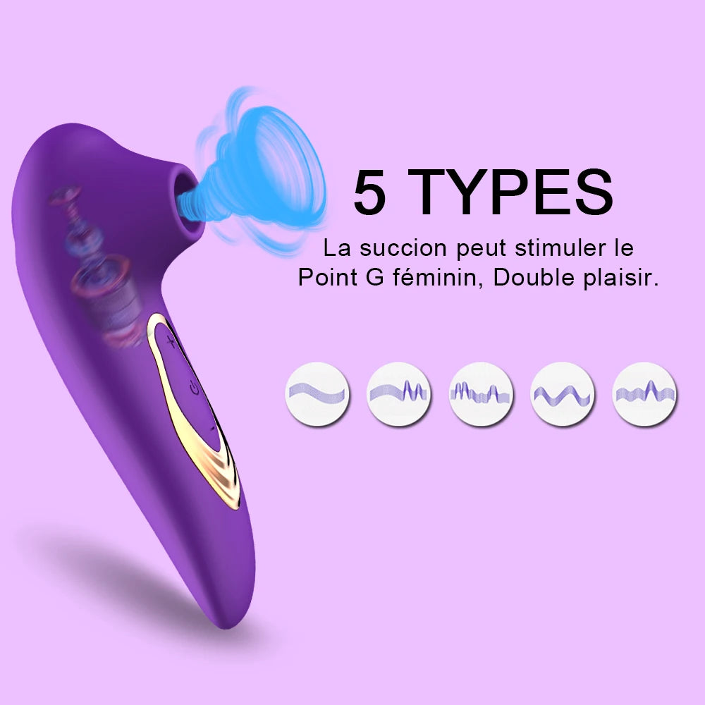 "Vibrateur suceur clitoridien – Stimule le point G, les tétons et le clitoris pour un plaisir intense. Masturbateur érotique conçu pour le plaisir féminin."