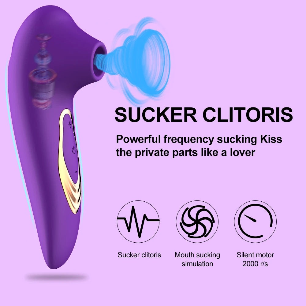 "Vibrateur suceur clitoridien – Stimule le point G, les tétons et le clitoris pour un plaisir intense. Masturbateur érotique conçu pour le plaisir féminin."
