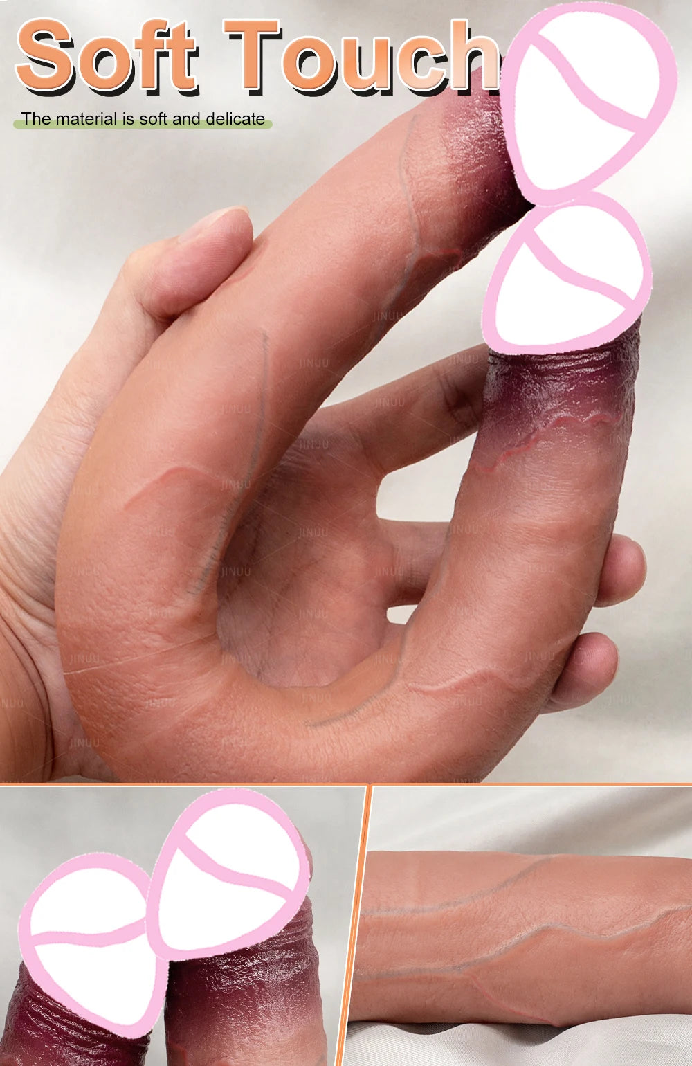 Double Dildo Réaliste 48,5 cm – Sextoy Long en Silicone Liquide pour Stimulation Vaginale et Anale, Usage en Couple ou Solo
