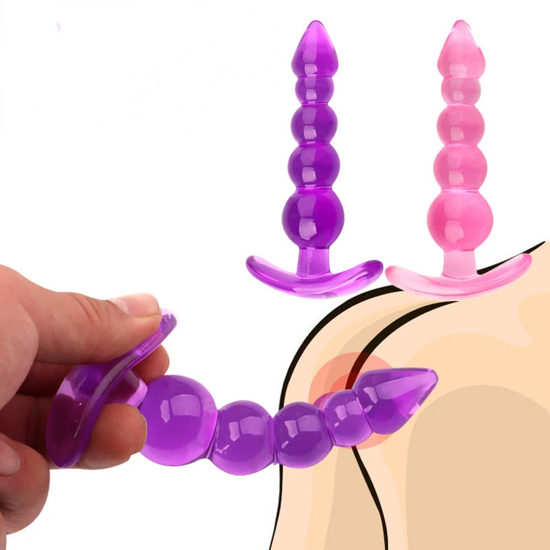 Plug Anal Silicone Souple – Perles Progressives & Massage Prostatique | Sextoy Unisexe pour Homme & Femme