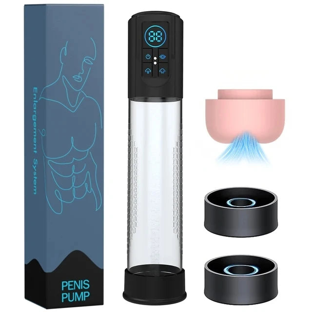 Pompe à Pénis Électrique Étanche IPX7 – Agrandisseur Masculin Automatique et Stimulation Érectile