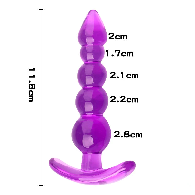 Plug Anal Silicone Souple – Perles Progressives & Massage Prostatique | Sextoy Unisexe pour Homme & Femme