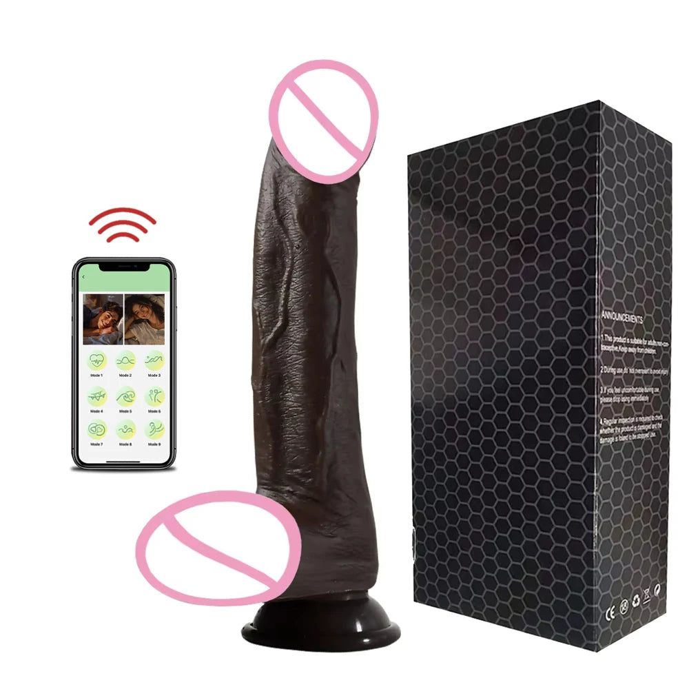 Gode Réaliste Téléscopique Vibrant Chauffant – Contrôle à Distance via Appli