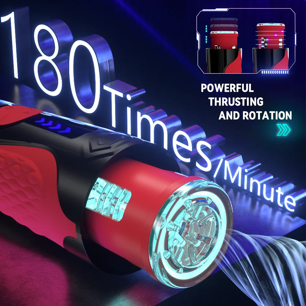 Masturbateur Téléscopique Automatique – Cup Vibrante à Poussée et Rotation pour Homme