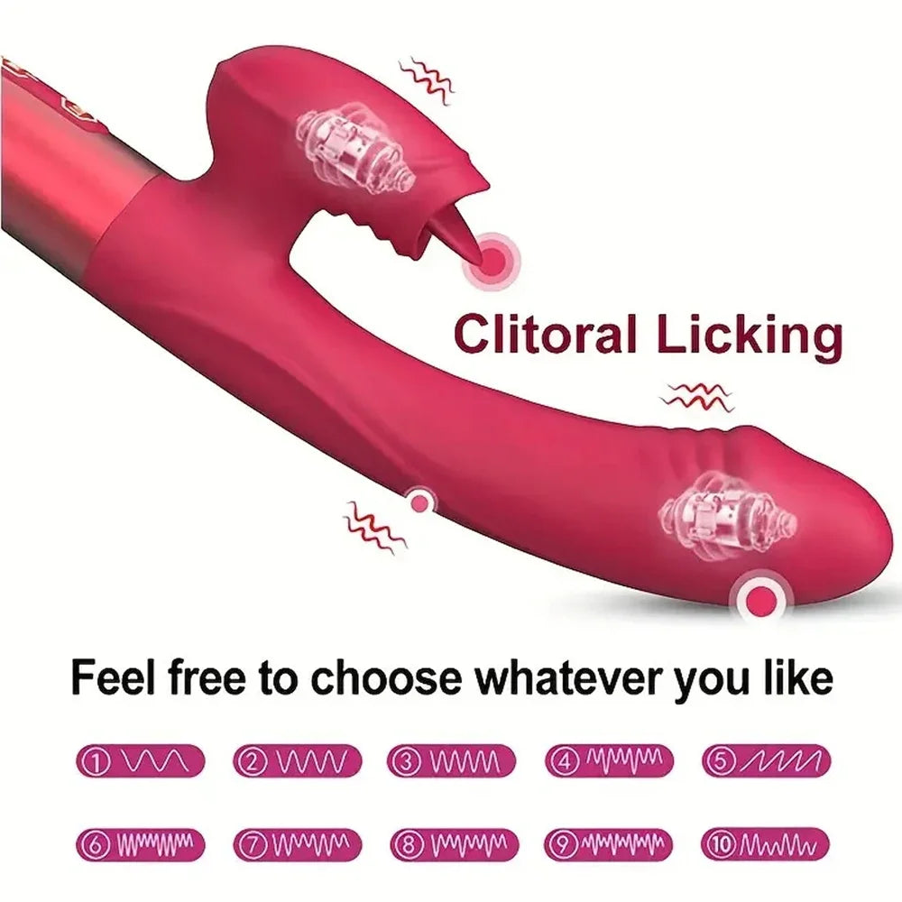 Vibromasseur Puissant avec Effet Langue – Stimulation Clitoridienne & Point G