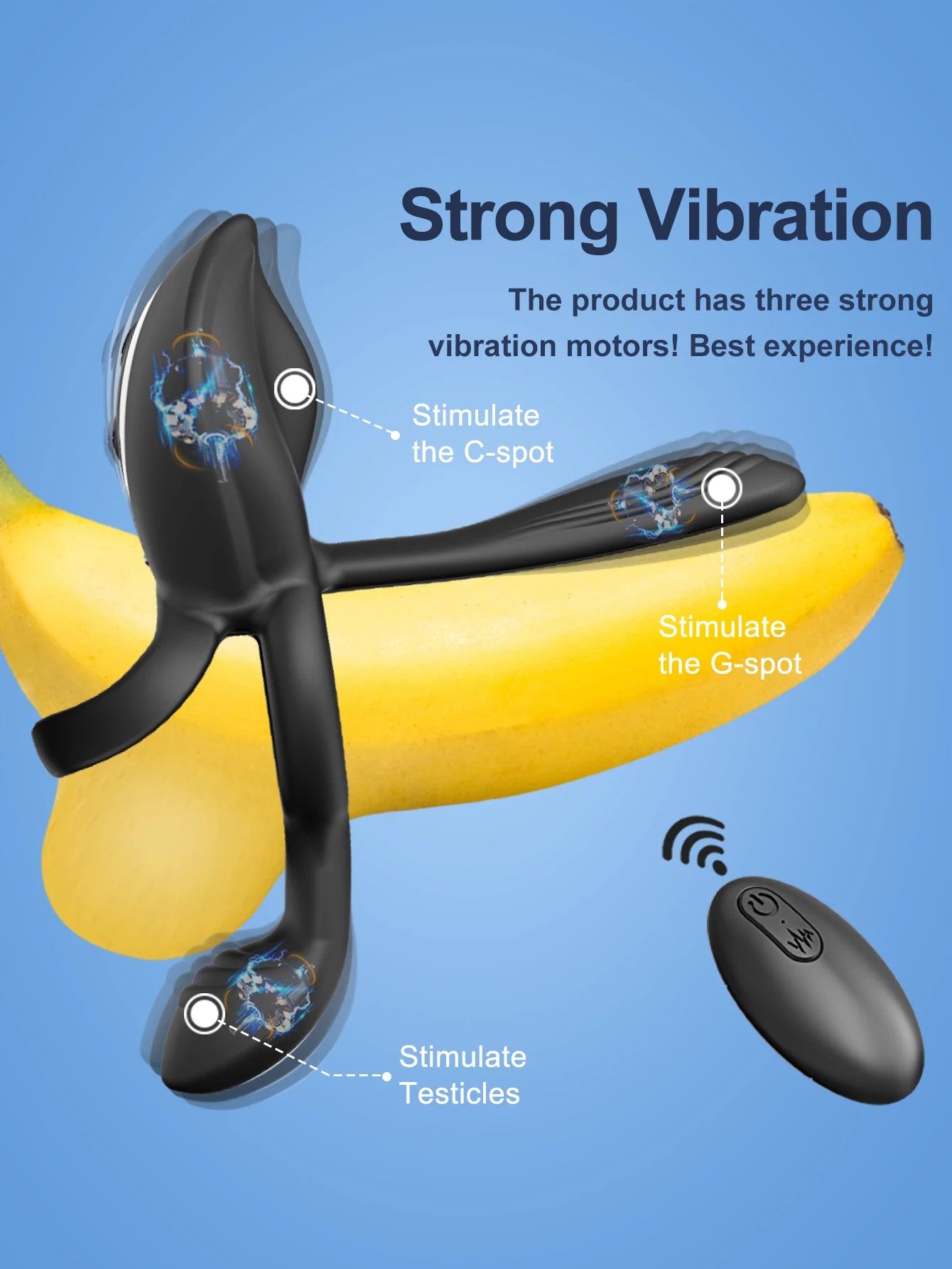 Cock Ring Vibrant pour Hommes - Retard d’Éjaculation | Stimulation du Clitoris, Point G et Anal | Sextoy Couple
