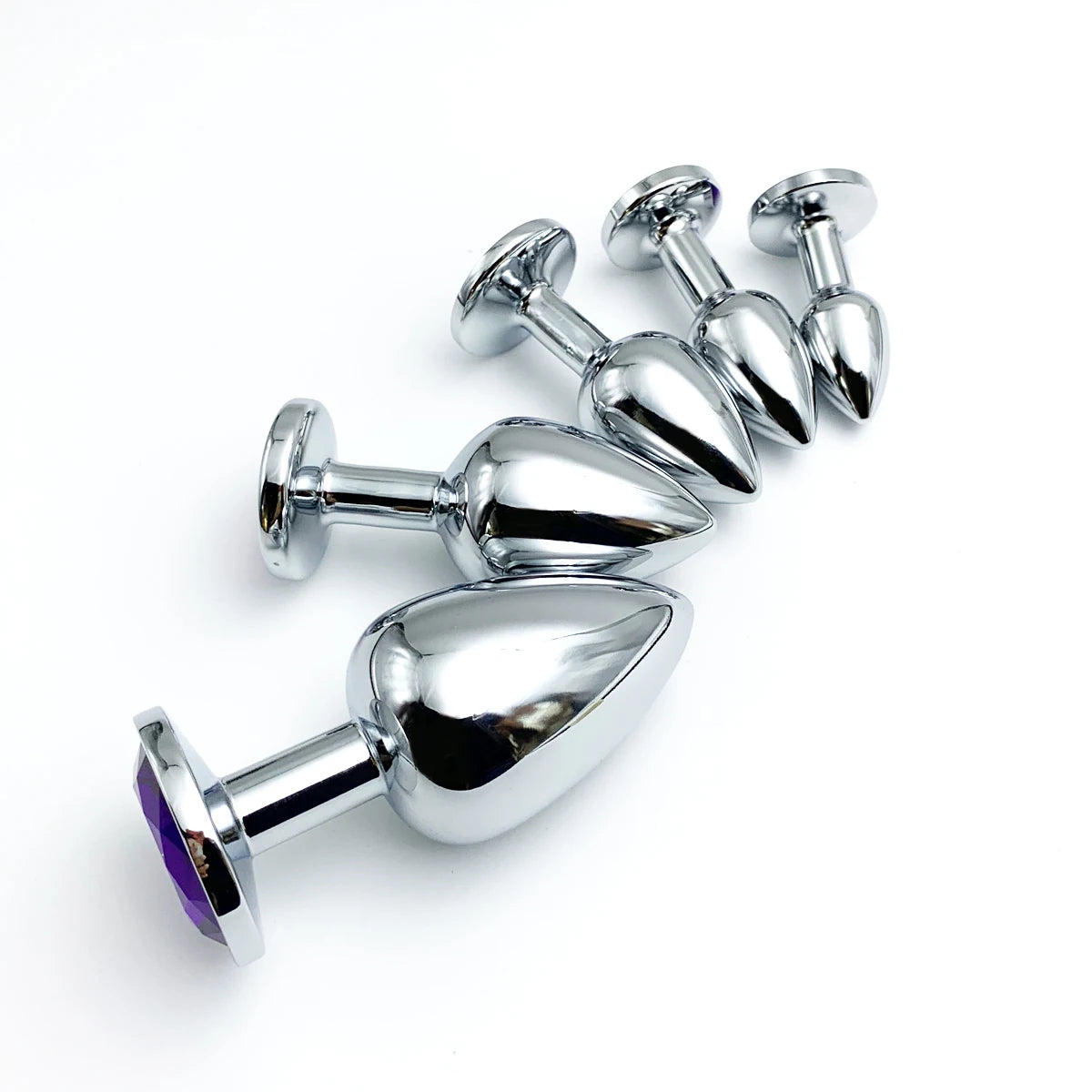 Plug Anal Métallique avec Base Bijou - | 5 Tailles Disponibles