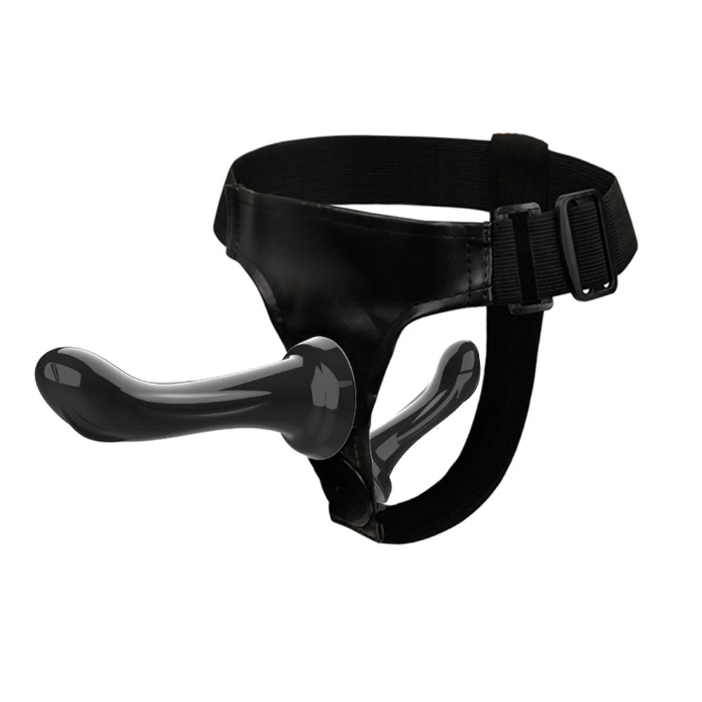 Double Godemichet Vibrant avec Harnais - Strap-On pour Femmes Lesbiennes - Sextoy Érotique pour Jeux à Deux et Bondage DouxProducts Strapon Sex Shops