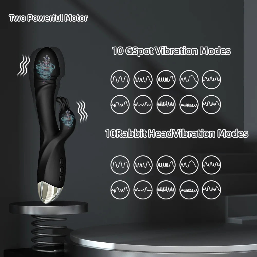 Vibromasseur Rabbit Puissant – Stimulation Point G, Clitoris & Seins
