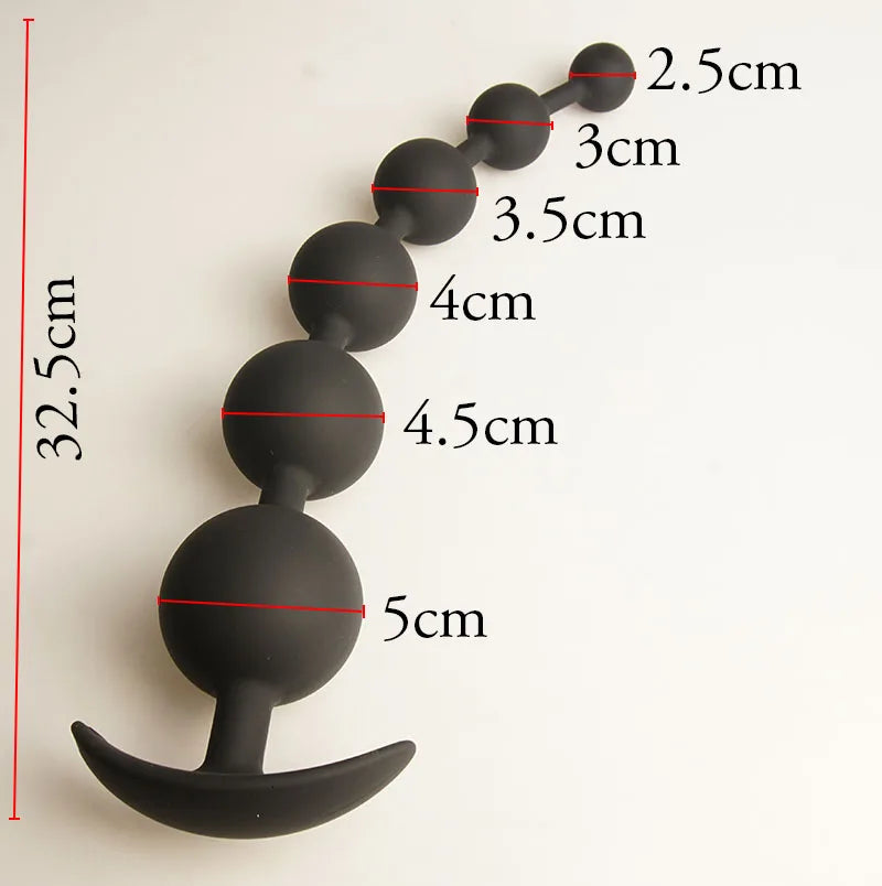 Perles Anales Longues en Silicone – Dildo Anal Progressif pour Entraînement, Massage Prostatique et Stimulation Anale