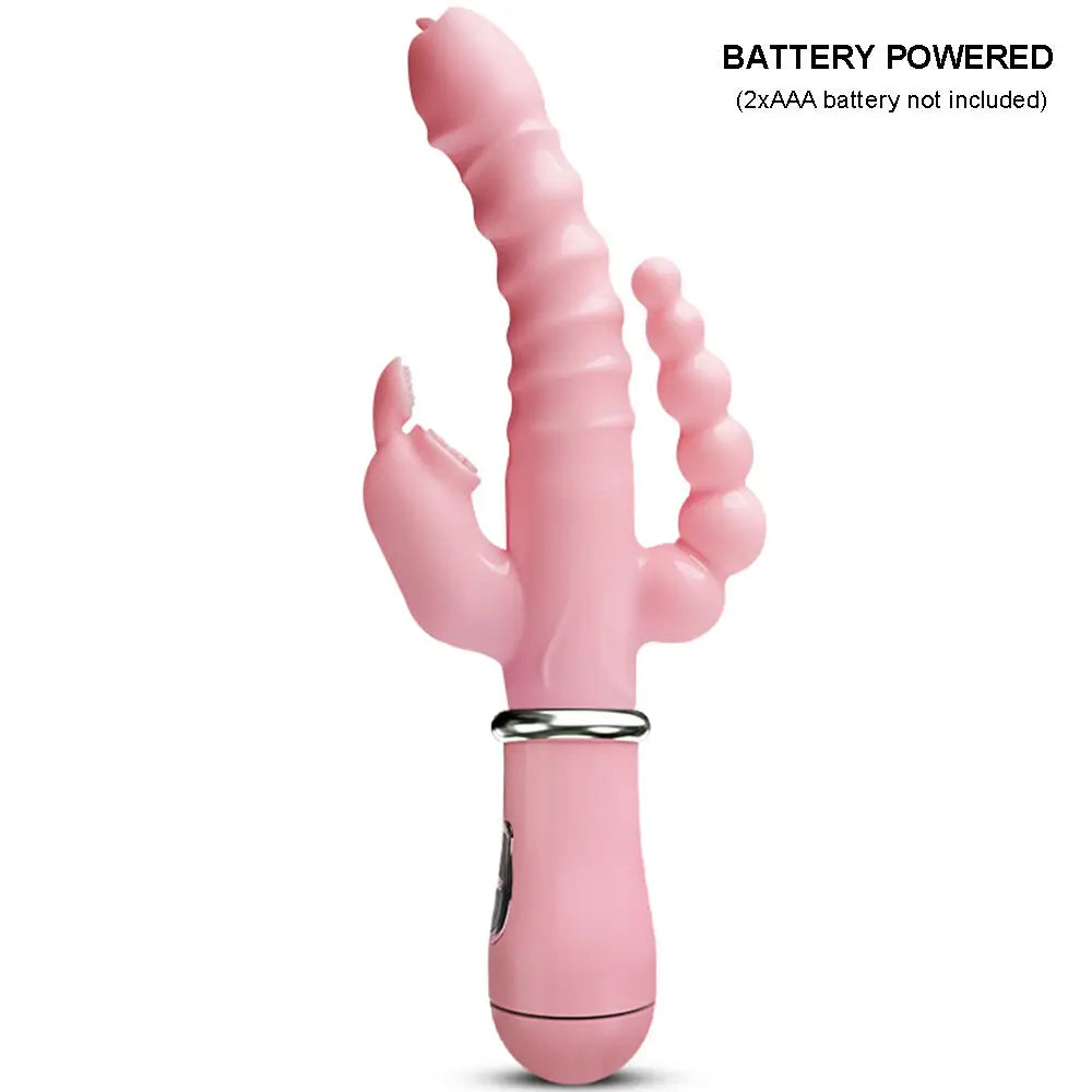 LickLip 3 en 1 – Vibromasseur Rabbit avec Fonction Léchage de Langue, Double Tige et Stimulation Triple | Sextoy Haute Précision pour Femme