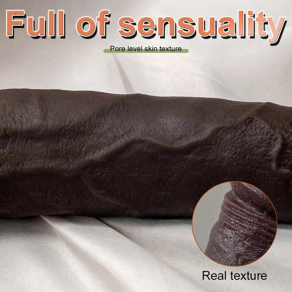 Double Dildo Réaliste 48,5 cm – Sextoy Long en Silicone Liquide pour Stimulation Vaginale et Anale, Usage en Couple ou Solo