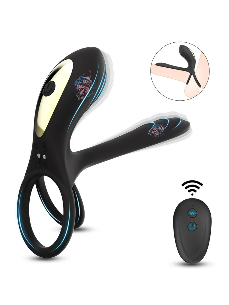 Double Anneau Pénien à Double Moteur - Retard d’Éjaculation et Renforcement de l’Érection | Sextoy Homme Adulte