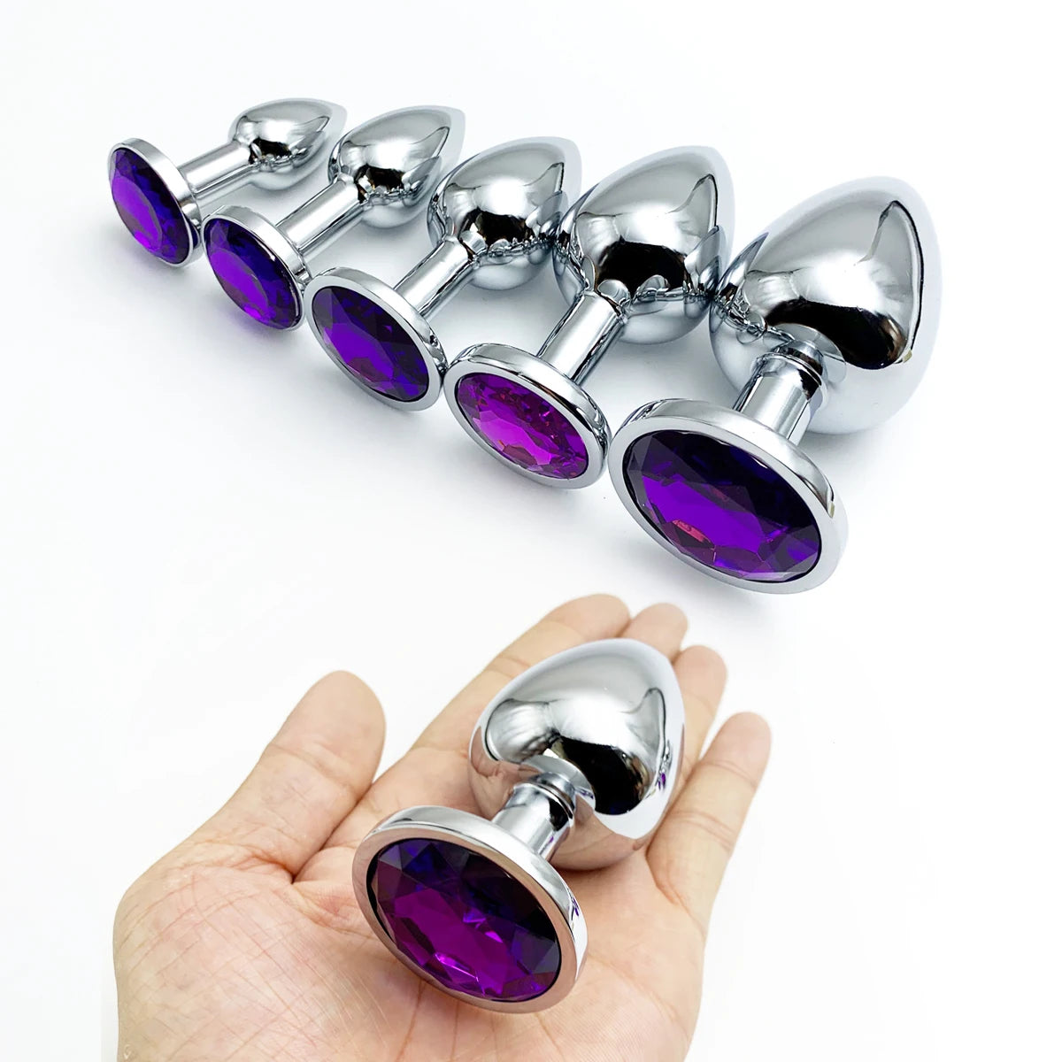 Plug Anal Métallique avec Base Bijou - | 5 Tailles Disponibles
