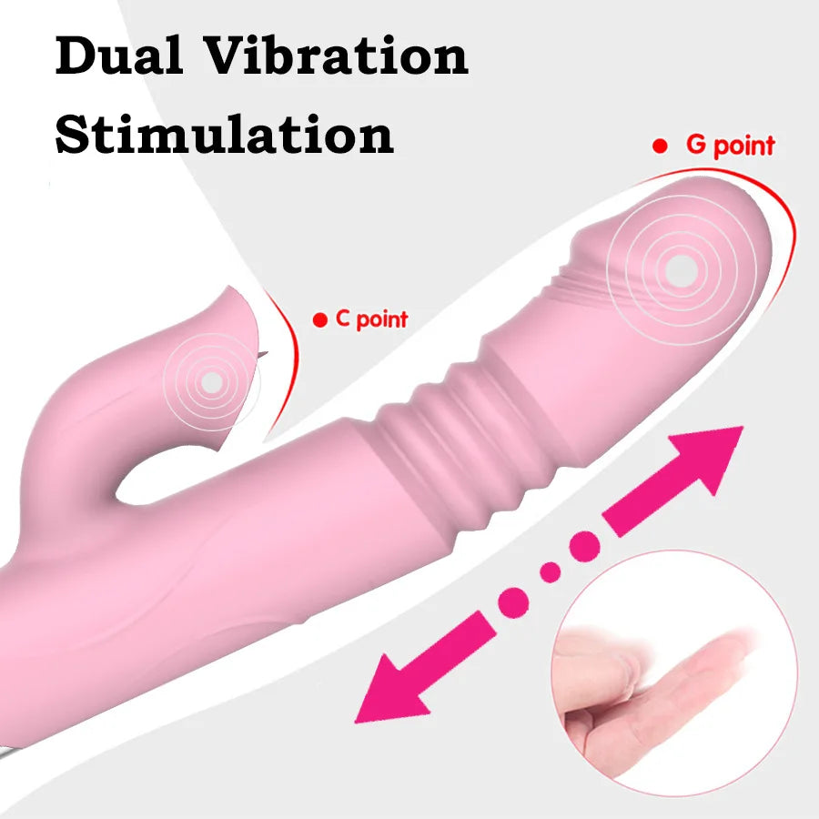 Stimulateur 2 en 1 Léchage + Vibration – Sextoy Chauffant pour Femme