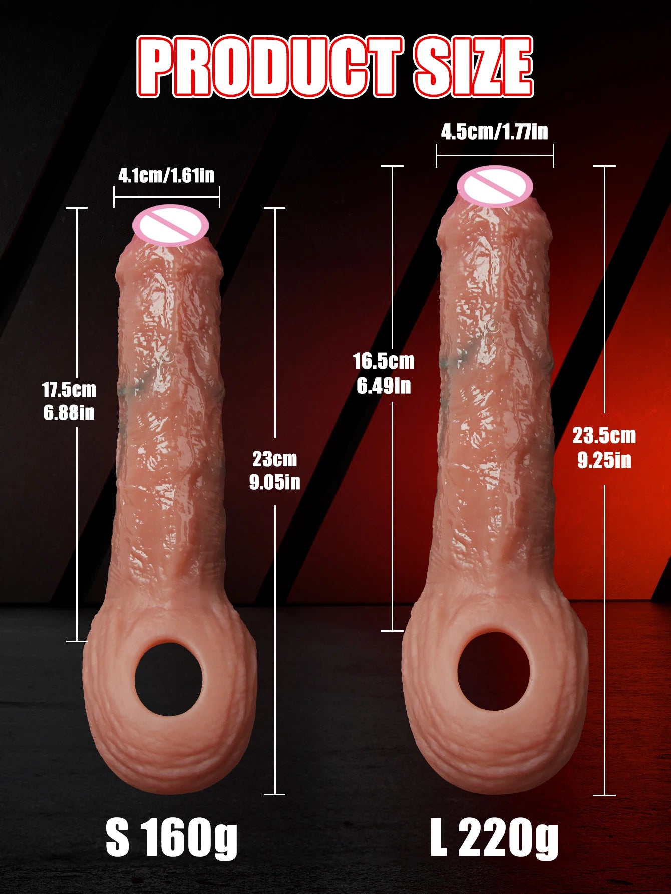 Penis Cock Sleeve Male Sex Toy Penis Enlarger Extender for Men Realistic Dildo Penis Ring to Lock the Sperm Male Penis Training